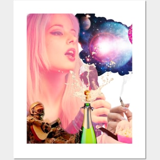 Cosmic Pop Diva: Singing Champagne in the Universe Posters and Art